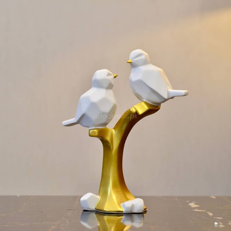 Whispers of Flight: Birds on a Golden Trunk